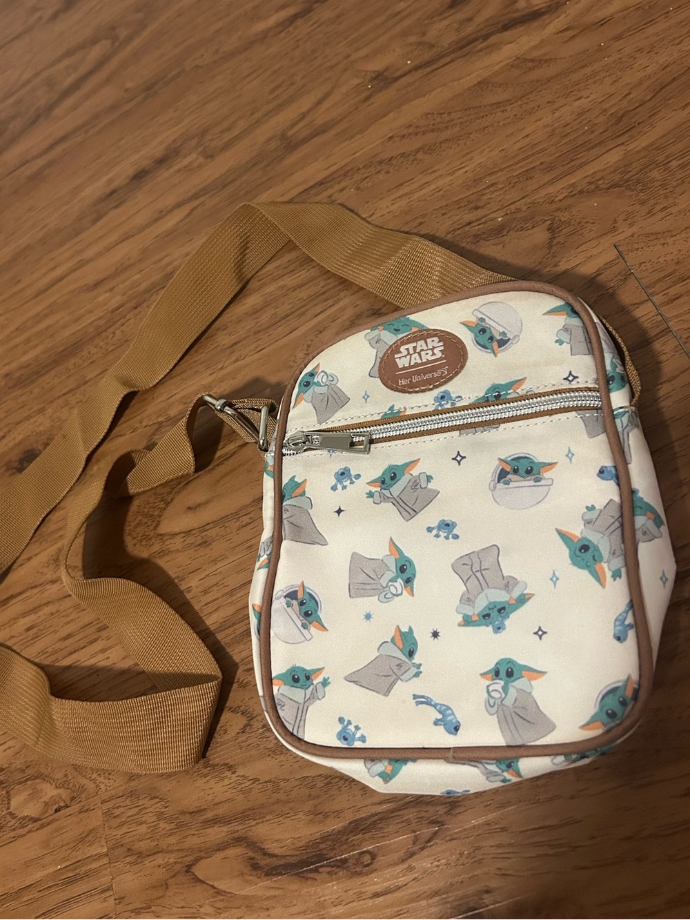 Her Universe The Child (Baby Yoda) Cream and Tan Crossbody Bag